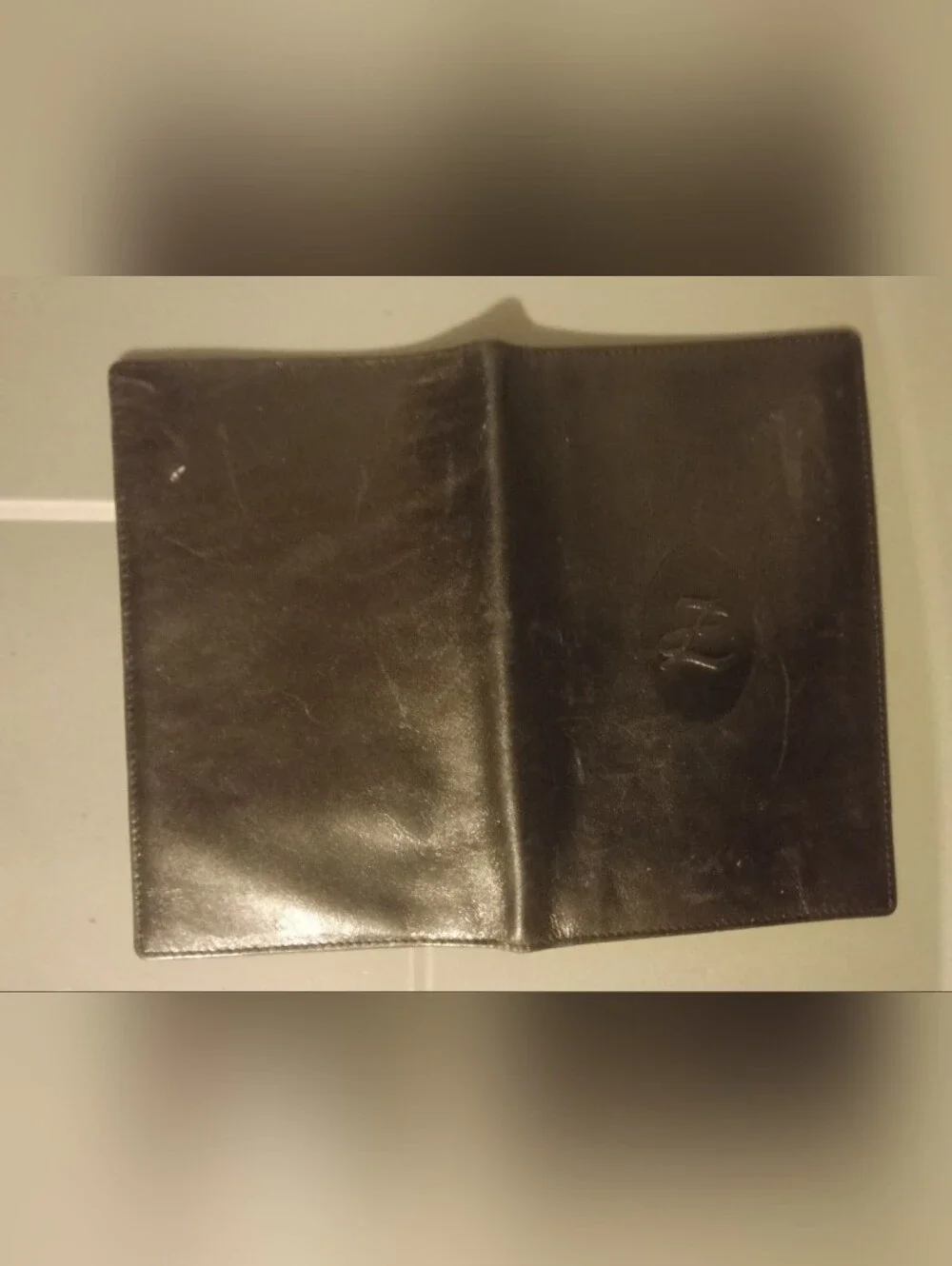 Genuine Black Leather Men's Passport Holder Wallet